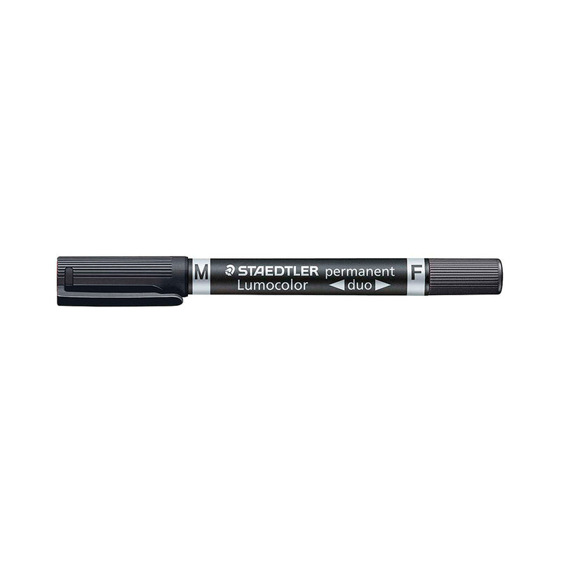 Staedtler Lumocolor 348 Rotulador Permanente de Doble Punta - Secado Rapido - Color Negro (10 unidades)