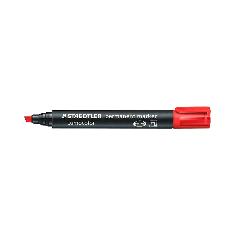 Staedtler Lumocolor 350 Rotulador Permanente - Secado Rapido - Punta 2 - 5 mm Aprox - Color Rojo (10 unidades)