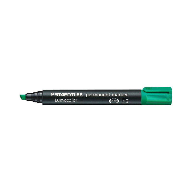 Staedtler Lumocolor 350 Rotulador Permanente - Secado Rapido - Punta 2 - 5 mm Aprox - Color Verde (10 unidades)