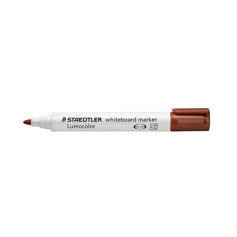 Staedtler Lumocolor 351 Rotulador para Pizarra Blanca - Punta Redonda - Trazo 2mm - Capuchon con Clip - Color Marron (10 unidades)