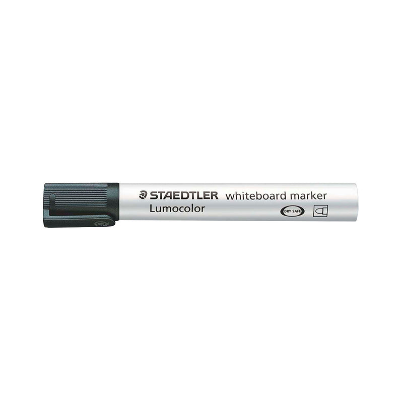 Staedtler Lumocolor 351 Rotulador para Pizarra - Punta Redonda - Trazo 2mm - Capuchon con Clip - Color Negro (10 unidades)