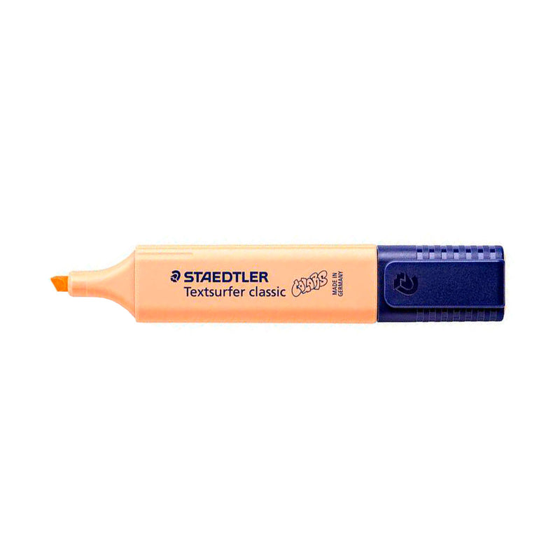 Staedtler Textsurfer Classic 364 Pastel Marcador Fluorescente - Punta Biselada - Trazo entre 1 - 5mm - Tinta con Base de Agua - Color Melocoton (10 unidades)