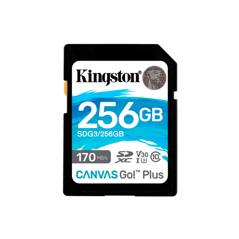 Kingston Tarjeta SDXC 256GB UHS-I U3 V30 Clase 10 170MB/s Canvas Go Plus