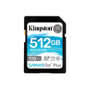 Kingston Tarjeta SDXC 512GB UHS-I U3 V30 Clase 10 170MB/s Canvas Go Plus