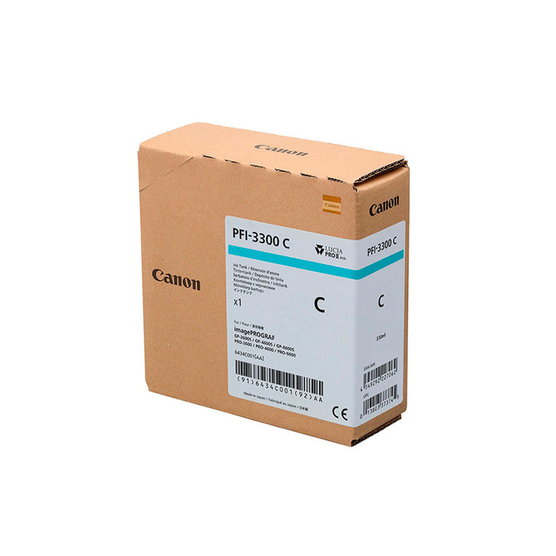 Canon PFI3300 Cian Cartucho de Cartucho de Tinta Original - 6434C001