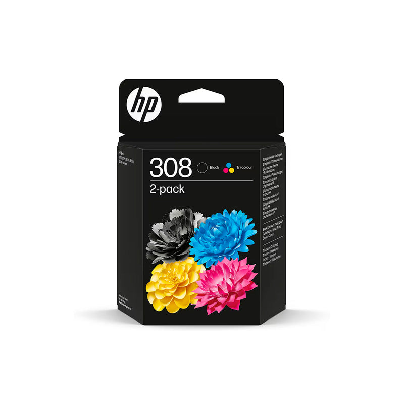 HP 308 Negro + Color Pack de 2 Cartuchos de Tinta Originales - 6L6S6UE