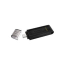 Kingston DataTraveler 70 Memoria USB-C 3.2 Gen 1 256GB - Con Tapa - Color Negro (Pendrive)