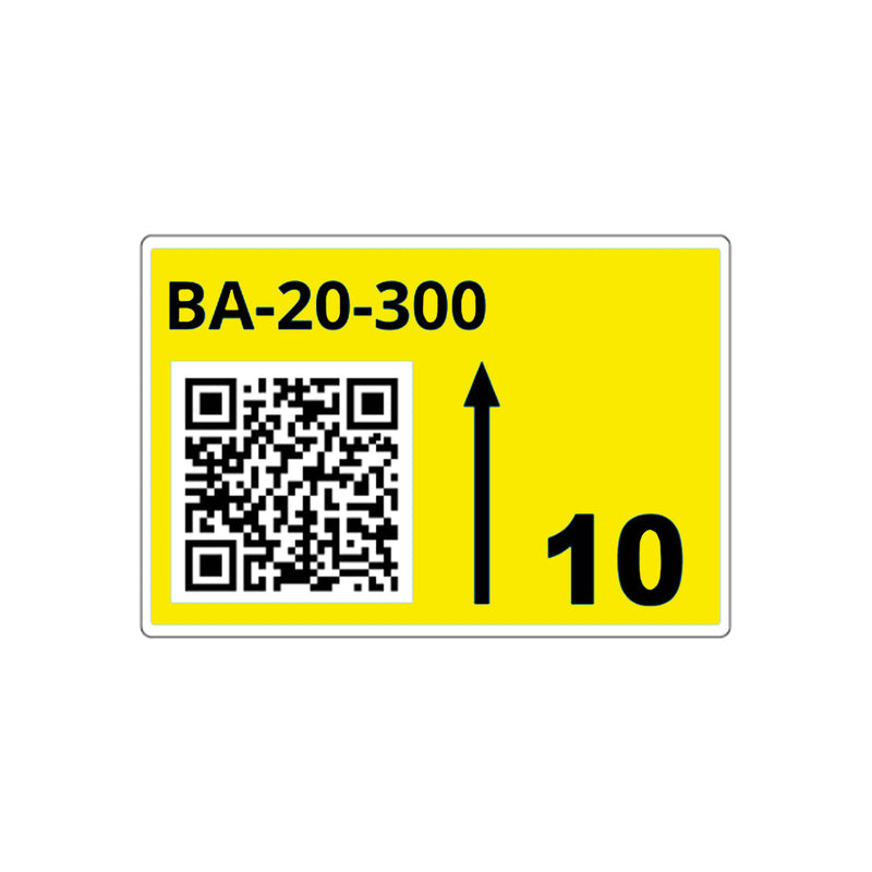 Brother LTZ16055FQR Rollo de etiquetas precortadas para estanterías y estanterías paletizadas con códigos QR. Color: Amarillo. Medidas: 55x85mm, 340 Etiquetas.