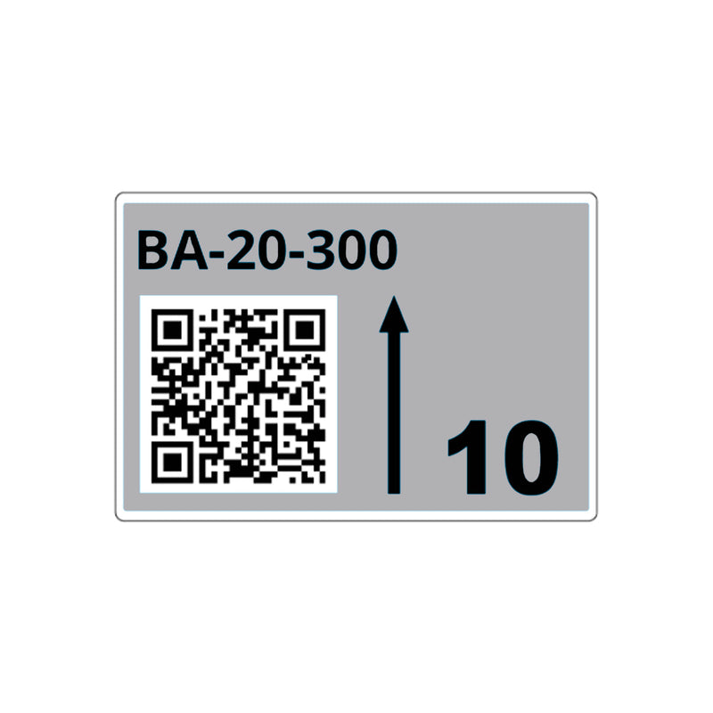 Brother LTZ1A055FQR Rollo de etiquetas precortadas para estanterías y estanterías paletizadas con códigos QR. Color: Gris. Medidas: 55x85mm, 340 Etiquetas.