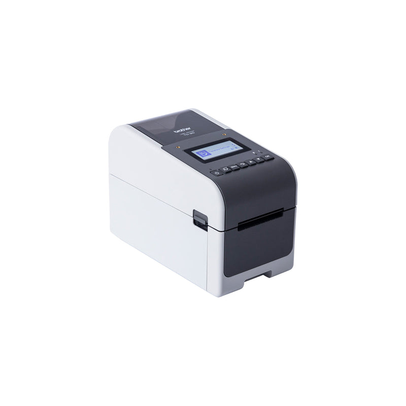 Brother TD-2350D300 Impresora de etiquetas, pulseras y tickets de sobremesa con resolución de 300ppp y pantalla LCD monocromo. Red cableada, WiFI y Bluetooth.
