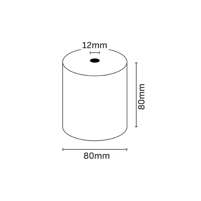 Oqonos Rollo de Papel Termico 80x80x12mm, Libre de BPA, FSC (5 unidades)