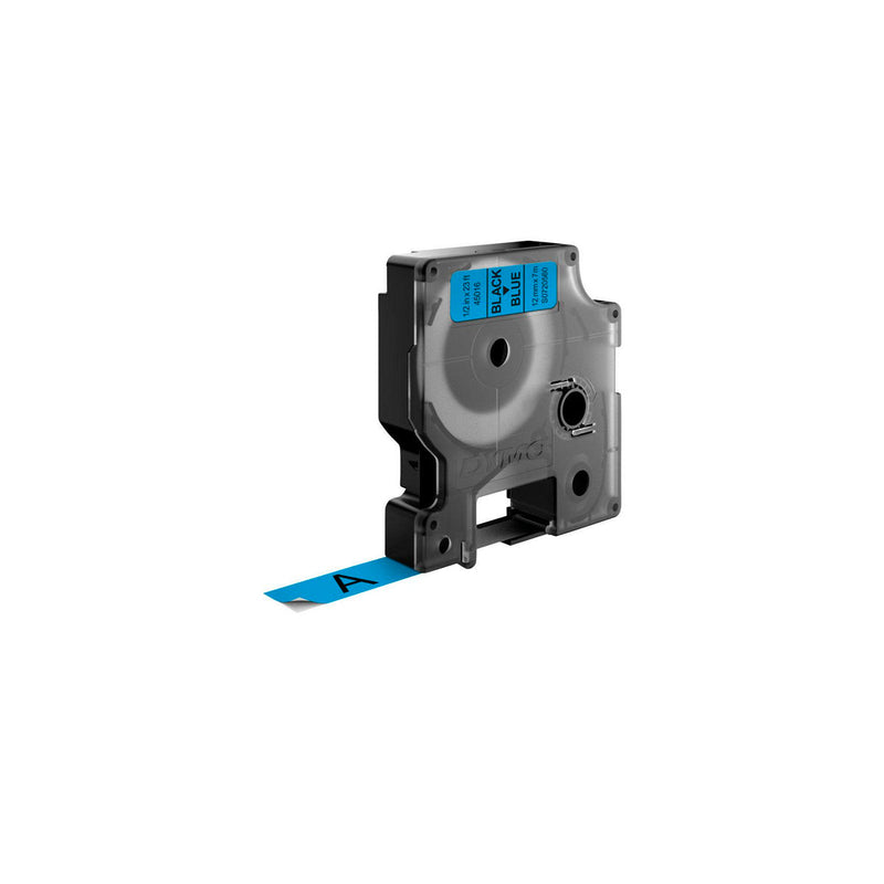 Dymo D1 45016 Cinta de Etiquetas Original para Rotuladora - Texto Negro sobre Fondo Azul - Ancho 12mm x 7 metros - S0720560