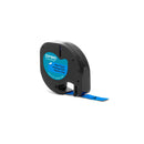 Dymo LetraTag S0721650 Cinta de Etiquetas Original para Rotuladora - Texto negro sobre fondo azul - Ancho 12mm x 4 metros (91205)