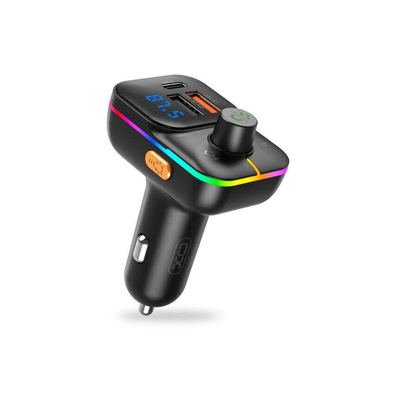 XO Transmisor Bluetooth 5.0 FM - 2x USB- A, 1x USB-C 25W PD - Pantalla Led - Funcion Manos Libres