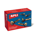 Apli Caja de 100 Encuadernadores Metalicos 12mm sin Arandela - Aptos para todo tipo de Documentos - Ideales para Encuadernar y Manualidades - Color Dorado