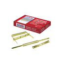 Dohe Caja de 50 Fasteners Metalicos Dorados - Para Encuadernaciones de 80mm - Lengüeta y Pasador