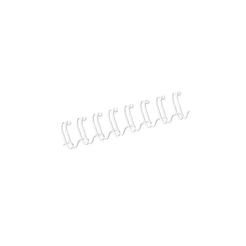 Fellowes Wire Pack de 100 Espirales Dobles Metalicas 10mm - Hasta 80 Paginas - Color Blanco