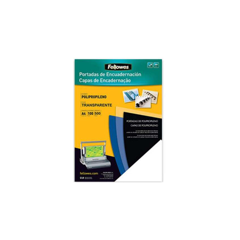 Fellowes Pack de 100 Portadas de Polipropileno A4 - 500 Micras - Acabado de Calidad - Color Transparente
