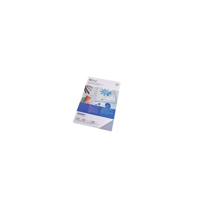 GBC HiClear Paquete de 100 Portadas de Encuadernar A4 - 180 Micras - Transparentes