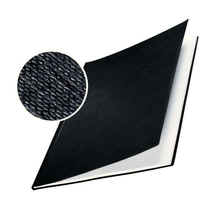 Leitz Pack de 10 Tapas Rigidas Impressbind 10,5mm - Para Formato A4 - Carton con Superficie de Lino Mate - Encuadernacion de Alta Calidad - Color Negro