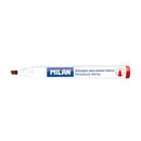 Milan Rotuladores para Pizarra Blanca con Punta Biselada - Punta 1 - 4 mm - Tinta a Base de Alcohol - Borrable en Seco - Color Rojo