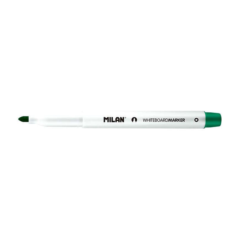 Milan Rotuladores para Pizarra Blanca con Punta Redonda - Punta 3.7 mm - Tinta a Base de Alcohol - Borrable en Seco - Color Verde