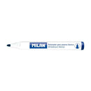 Milan Rotuladores para Pizarra Blanca con Punta Redonda - Punta 4.7 mm - Tinta a Base de Alcohol - Borrable en Seco - Color Azul