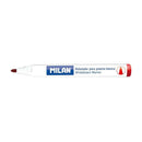 Milan Rotuladores para Pizarra Blanca con Punta Redonda - Punta 4.7 mm - Tinta a Base de Alcohol - Borrable en Seco - Color Rojo