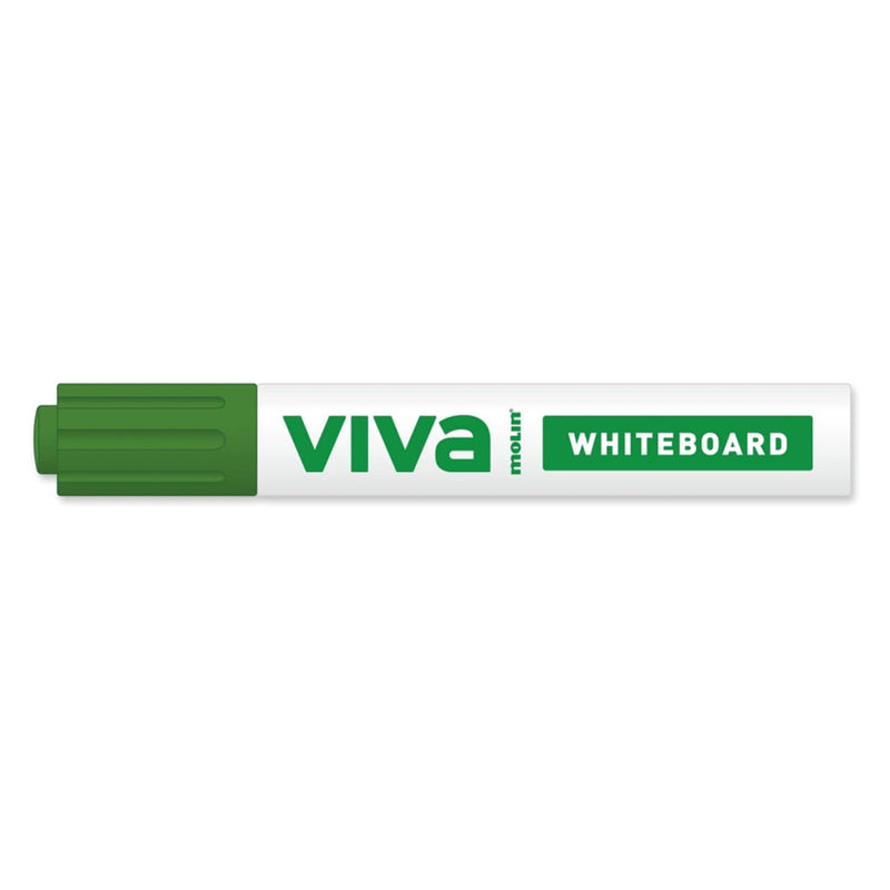 Molin Viva Rotulador para Pizarra Blanca - Punta Redonda de Fibra Sintetica - Trazo 3mm - Tinta con Base de Alcohol - Color Verde