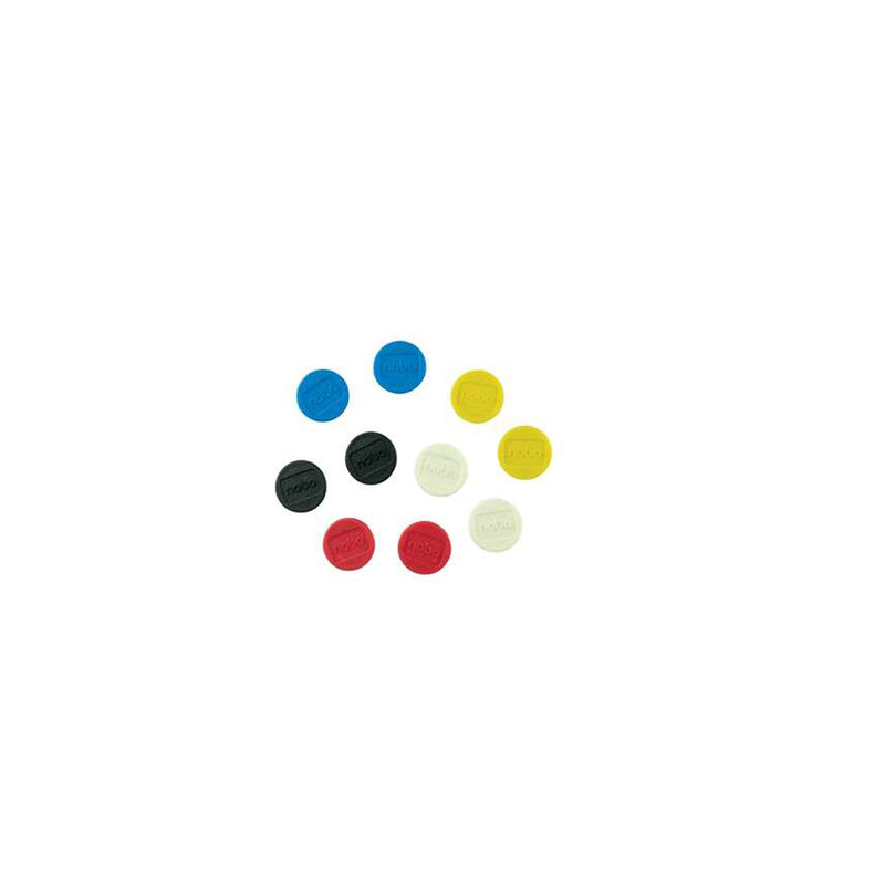 Nobo Pack de 10 Imanes Magneticos para Pizarra Blanca - 24mm - Colores Surtidos