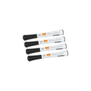 Nobo Gilde Pack de 4 Rotuladores para Pizarra Blanca - Punta Fina 1mm - Tinta con Poco Olor - Color Negro