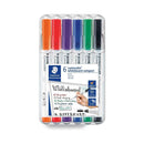 Staedtler Lumocolor 341 Pack de 6 Marcadores para Pizarra - Secado Rapido - Colores Surtidas