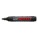 Uni-ball PM-122 Marcador de Tinta Pigmentada - Punta de Bala 1.2-1.8mm - Ideal para Pizarras de Papel - Tinta Inodora - Color Negro