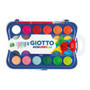 Giotto Estuche de 24 Acuarelas de 30mm + Pincel - Colores Brillantes, Intensos y Vivos - Muy Cubrientes - Colores Surtidos