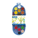 Milan 80022 Estuche de 22 Acuarelas Ø30 mm + Pincel  Serie 101 - Mezclable - Colores Surtidos