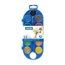 Milan Estuche de 12 Acuarelas Ø30 mm + Pincel  Serie 101 - Mezclable - Colores Surtidos