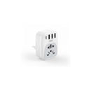 XO Adaptador de Enchufe Internacional - Potencia 2500W - USBx3 + USB-C - Color Blanco