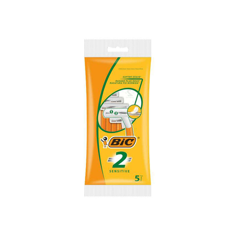 Bic Sensitive 2 Pack de 5 Maquinillas de Afeitar Desechables de 2 Hojas