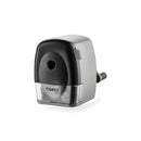 Dahle 133 Afilalapices de Manivela - Para Lapices de 8 a 11,5mm Ø - Fresa de Acero - Forma de Punta Ajustable - Gran Deposito - Color Gris/Negro