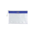 Dohe Bolsa Cremallera PVC - 24x17.5mm - Resistente al Agua - Ideal para Documentos A5 - Color Azul/Transparente