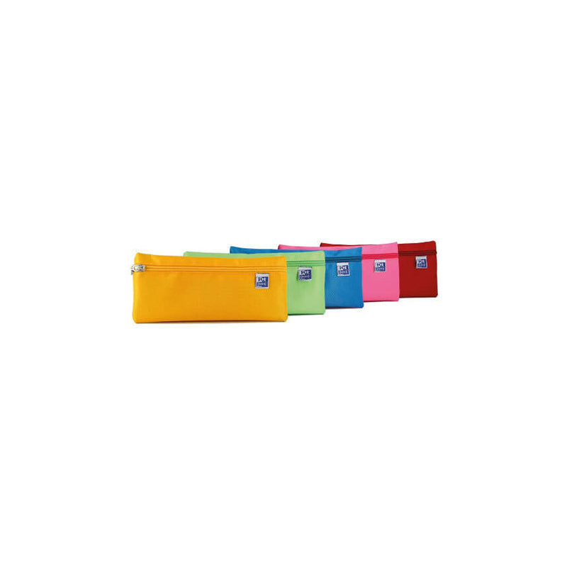 Oxford Kangoo Teens Estuche Plano Grande - Goma Elastica para unirlo al Cuaderno - Colores Surtidos
