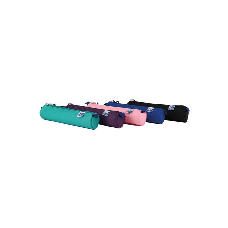 Oxford Kangoo Teens Estuche Redondo Pequeño - Goma Elastica para unirlo al Cuaderno - Colores Surtidos