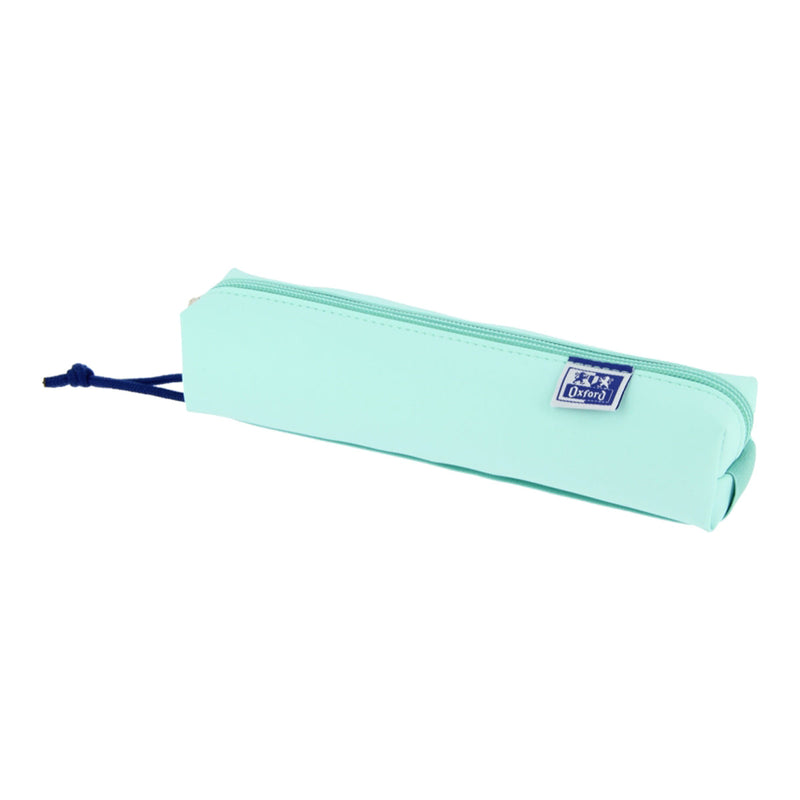 Oxford Live & Go Estuche Cuadrado Pequeño - Material Acolchado - Goma Elastica para unirlo al Cuaderno - Color Azul