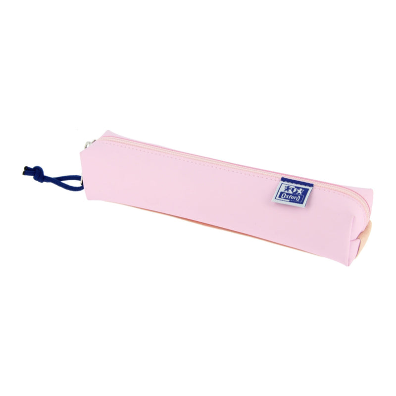 Oxford Live & Go Estuche Cuadrado Pequeño - Material Acolchado - Goma Elastica para unirlo al Cuaderno - Color Rosa