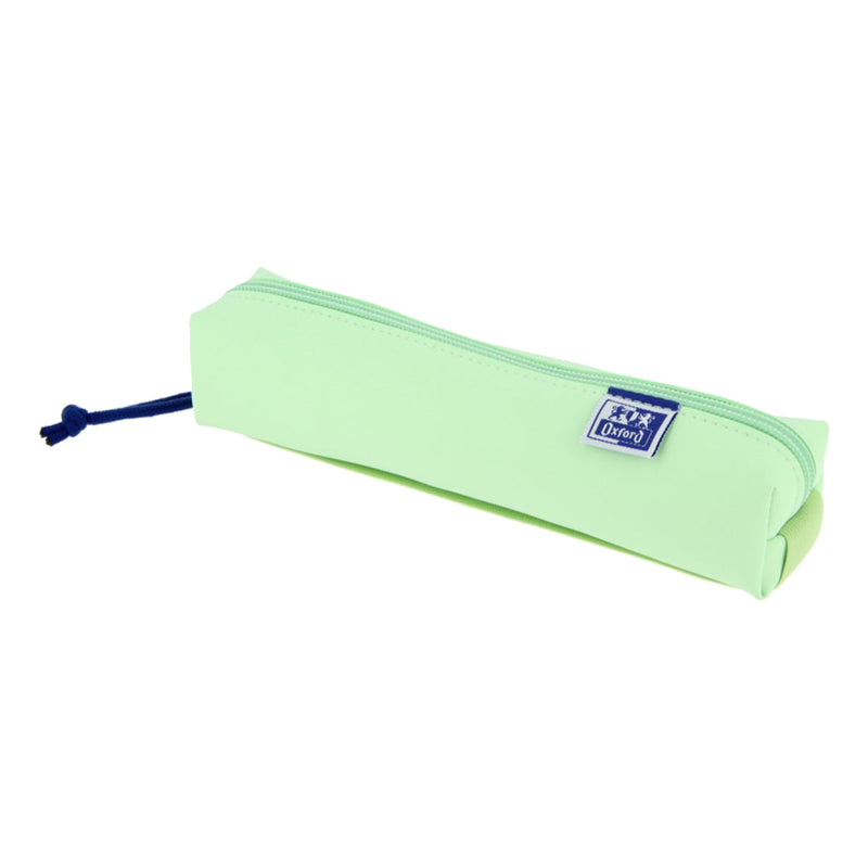 Oxford Live & Go Estuche Cuadrado Pequeño - Material Acolchado - Goma Elastica para unirlo al Cuaderno - Color Verde