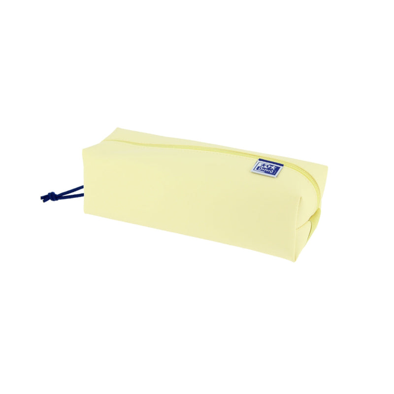 Oxford Live & Go Estuche Cuadrado Grande - Material Acolchado - Goma Elastica para unirlo al Cuaderno - Color Amarillo
