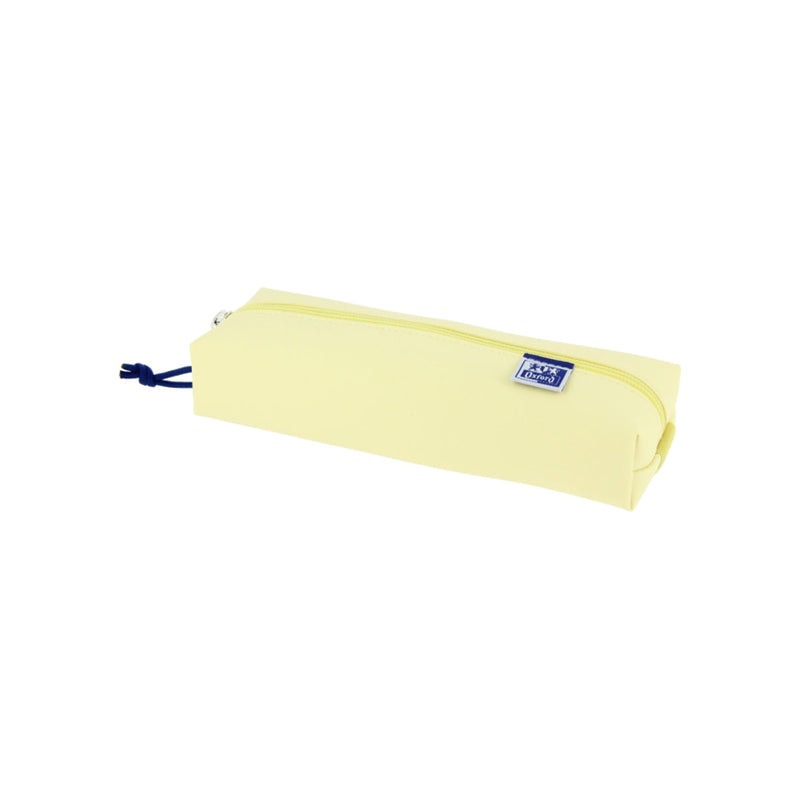 Oxford Live & Go Estuche Rectangular Mediano - Material Acolchado - Goma Elastica para unirlo al Cuaderno - Color Amarillo