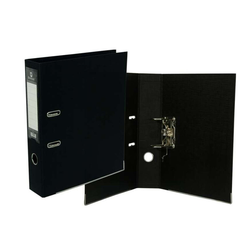 Bismark Archivador A-Z Formato Folio - PVC de Gran Resistencia - Tarjetero en el Lomo - Cartoneras Metalicas en el Borde Inferior - Mecanismo de Palanca - Color Negro