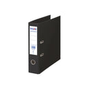 Dohe Ecofile Archivador de Palanca Tamaño Folio 320x285mm - Carton Rigido Forrado - Ollao, Rado, Tarjetero Adhesivo - Cantonera Larga Metalica - Color Negro