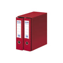 Dohe Modulo de 2 Archivadores Folio Lomo Ancho con Ollao y Rado - Carton Forrado con Polipropileno - Cantoneras Metalicas - Palanca de Maxima Calidad - Color Rojo